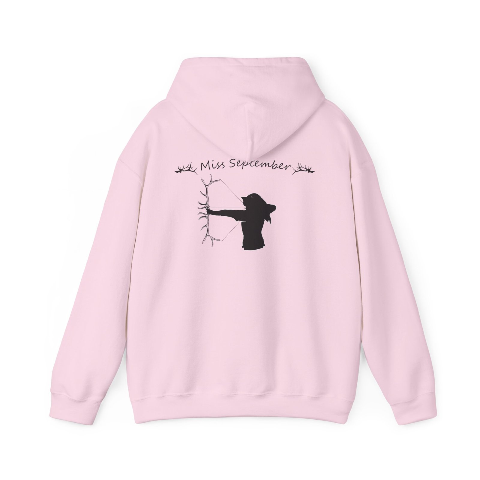 Miss September Hoodie - Minimal Archer Silhouette Hooded Sweatshirt - Image 18