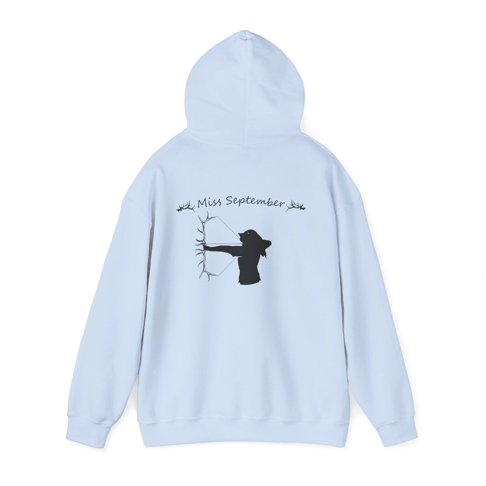 Miss September Hoodie - Minimal Archer Silhouette Hooded Sweatshirt - Image 15
