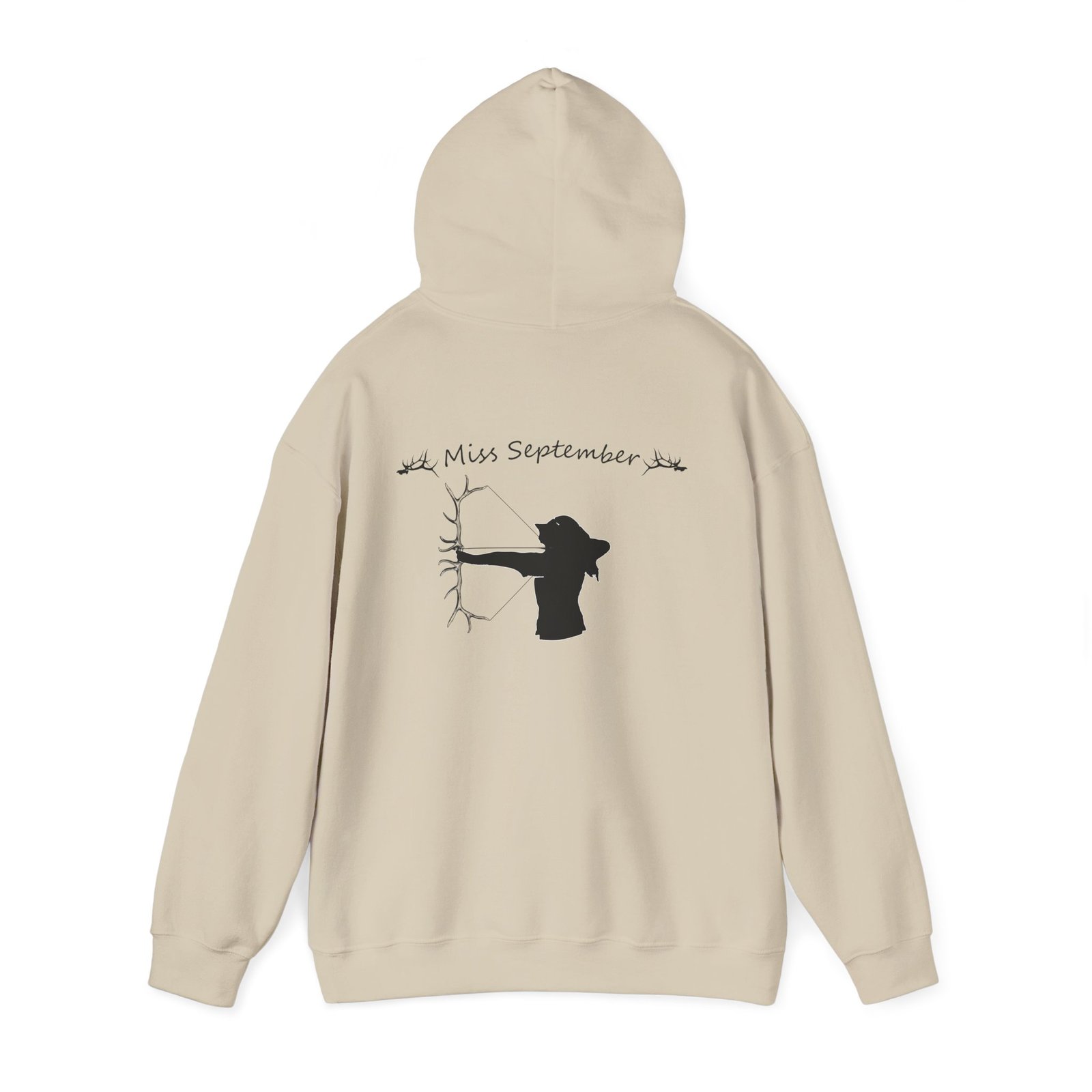 Miss September Hoodie - Minimal Archer Silhouette Hooded Sweatshirt - Image 7
