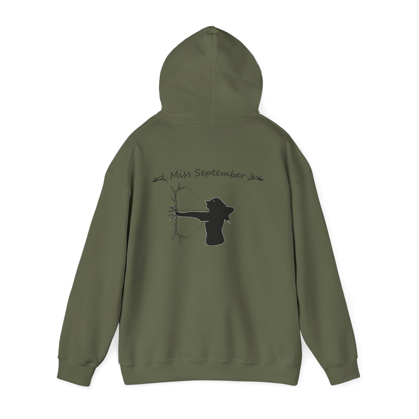 Miss September Hoodie - Minimal Archer Silhouette Hooded Sweatshirt - Image 43