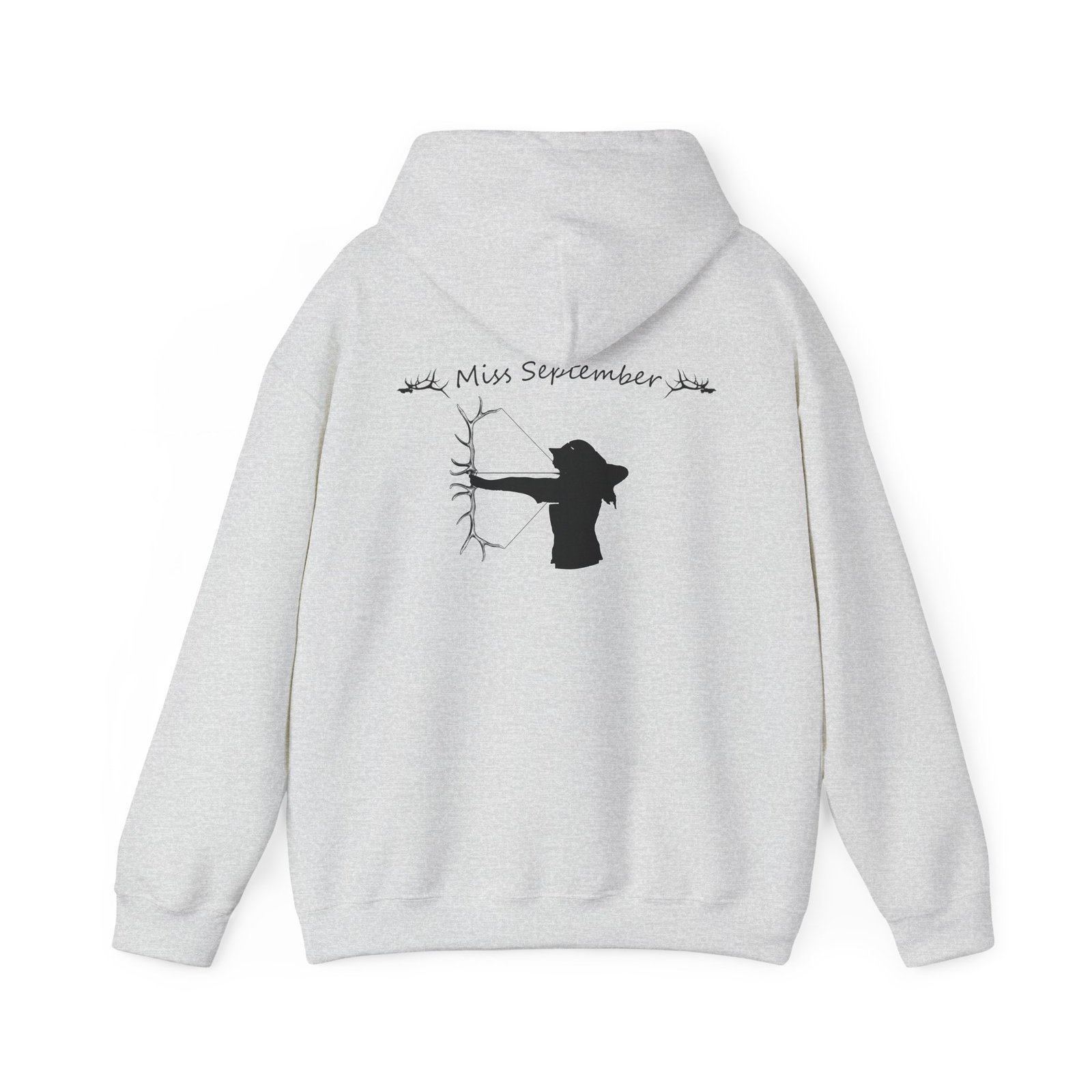Miss September Hoodie - Minimal Archer Silhouette Hooded Sweatshirt - Image 38