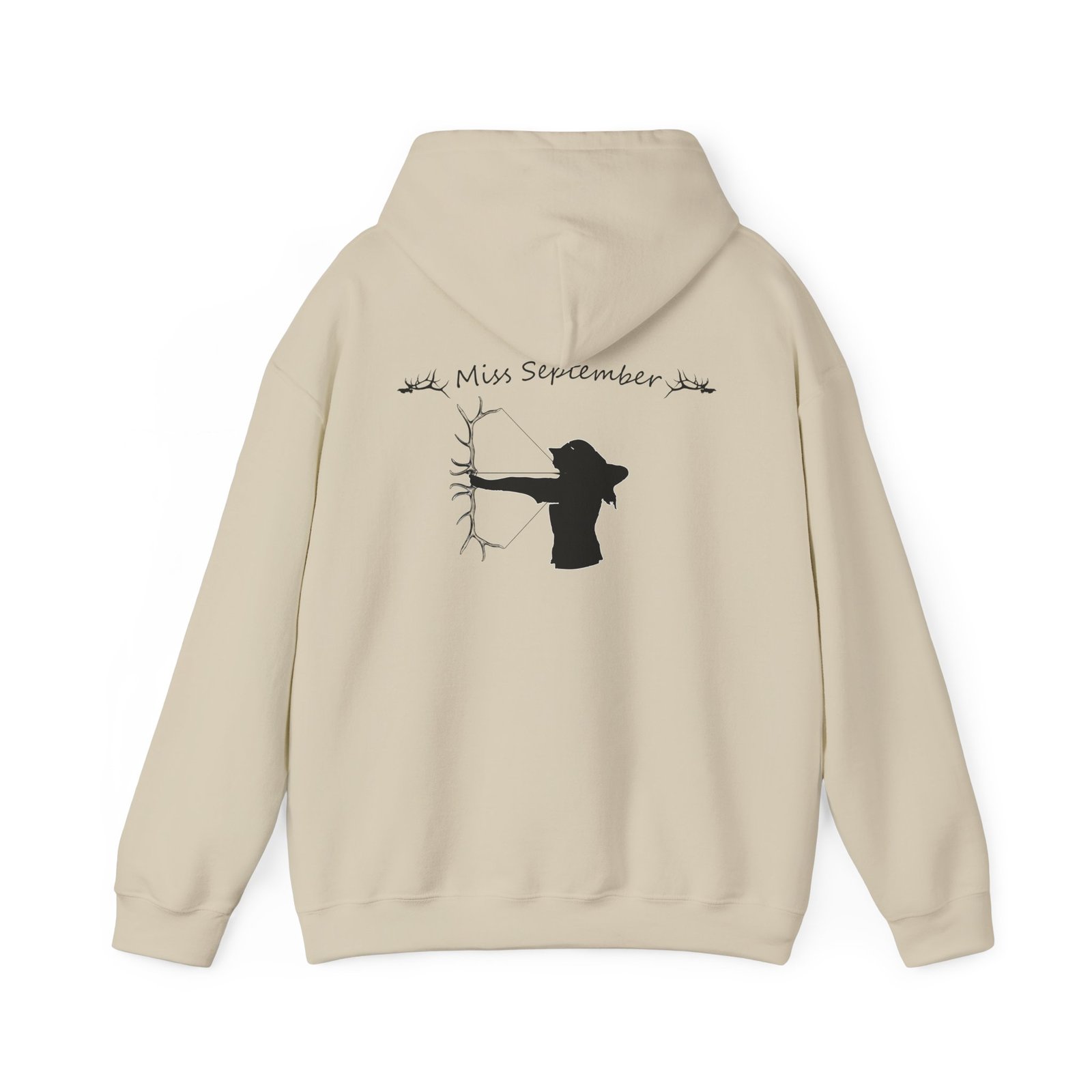 Miss September Hoodie - Minimal Archer Silhouette Hooded Sweatshirt - Image 6